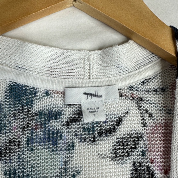 J. Jill Linen Blend White Floral Print Open Front Duster Cardigan‎ Size Small - Picture 5 of 10